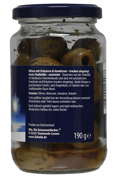 Liakada Oliven mit Kräutern & Gewürzen entsteint
