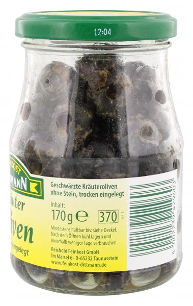 Feinkost Dittmann Kräuter-Oliven trocken eingelegt