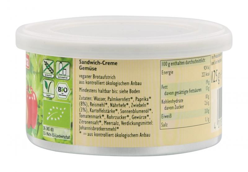 Rinatura Bio Sandwich-Creme Gemüse 
