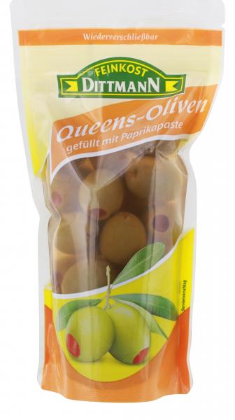 Feinkost Dittmann Grüne Queens-Oliven gefüllt mit Paprikapaste
