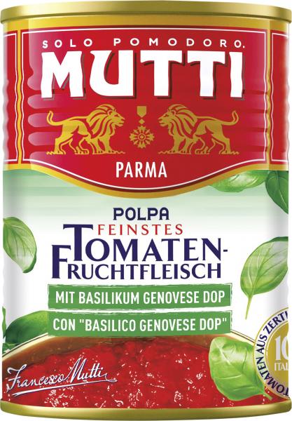 Mutti Polpa Feinstes Tomatenfruchtfleisch mit Basilikum