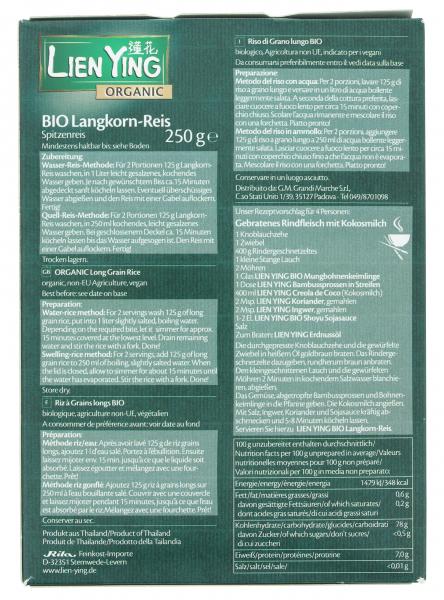 Lien Ying Organic Bio Langkorn-Reis