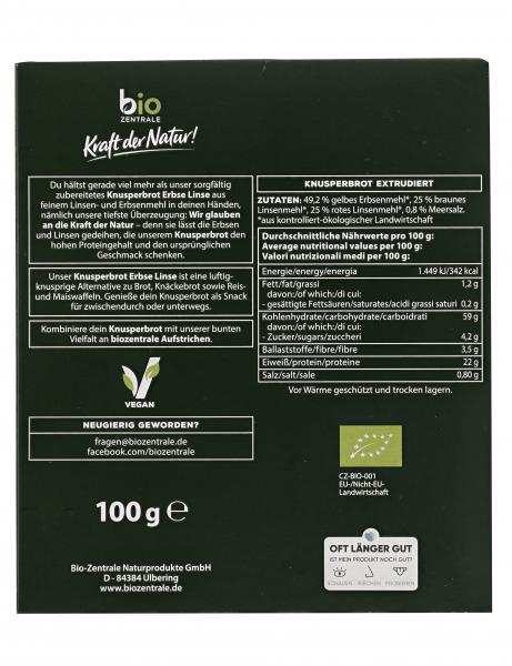 Biozentrale Knusperbrot Erbse Linse
