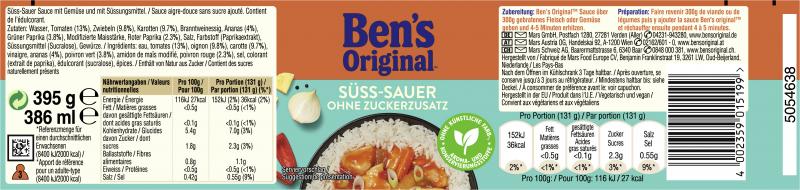 Ben's Original Süss-Sauer ohne Zuckerzusatz