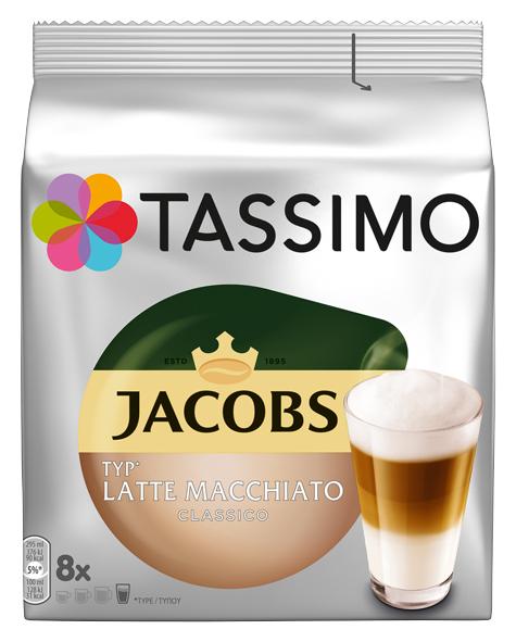 Tassimo Kapseln Jacobs Typ Latte Macchiato classico, 8 Kaffeekapseln
