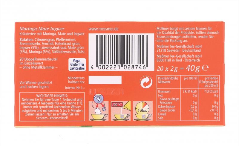 Meßmer Moringa-Mate-Ingwer