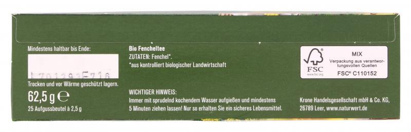 NaturWert Bio Fenchel-Tee