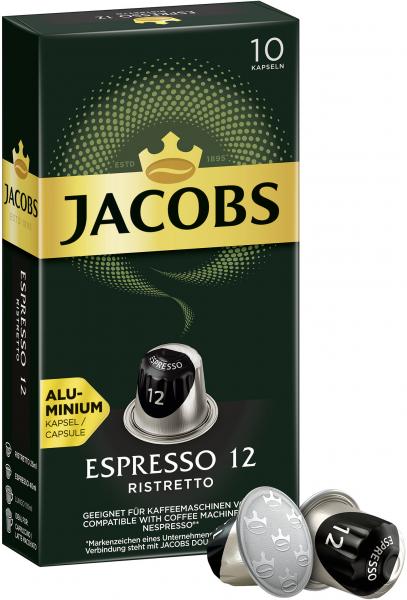 Jacobs Kaffeekapseln Espresso 12 Ristretto, 10 Kapseln  