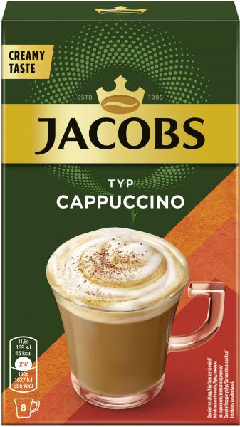 Jacobs Cappuccino, 8 Sticks mit Instant Kaffee