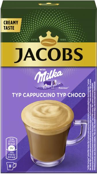 Jacobs Cappuccino Milka, 8 Sticks mit Instant Kaffee