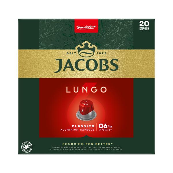 Jacobs Kaffeekapseln Lungo 6 Classico, 20 Kapseln