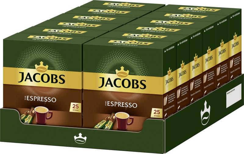 Jacobs löslicher Kaffee Espresso, 25  Instant Kaffee Sticks