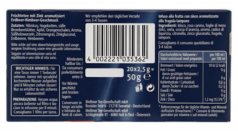 Meßmer Plus Zink Erdbeere-Himbeere