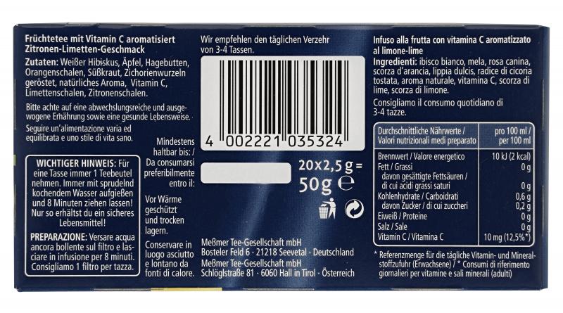 Meßmer Plus Vitamin C Zitrone-Limette