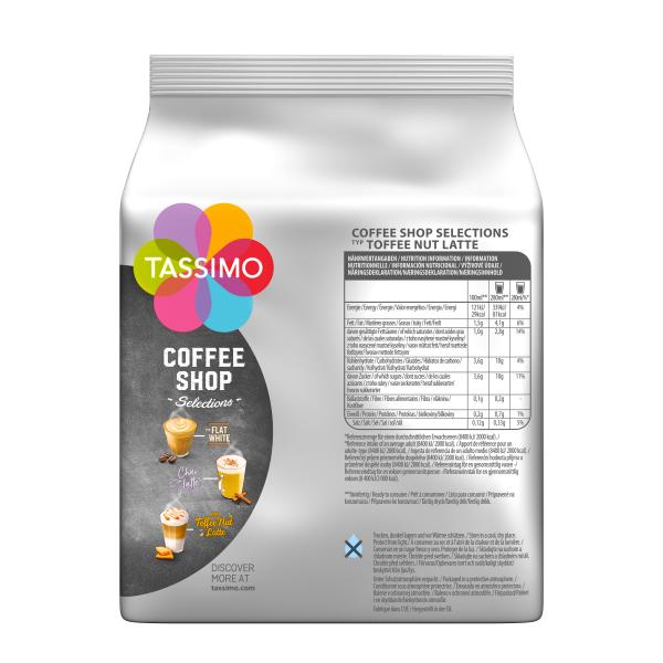 Tassimo Kapseln Coffee Shop Selections Typ Toffee Nut Latte, 8 Kaffeekapseln