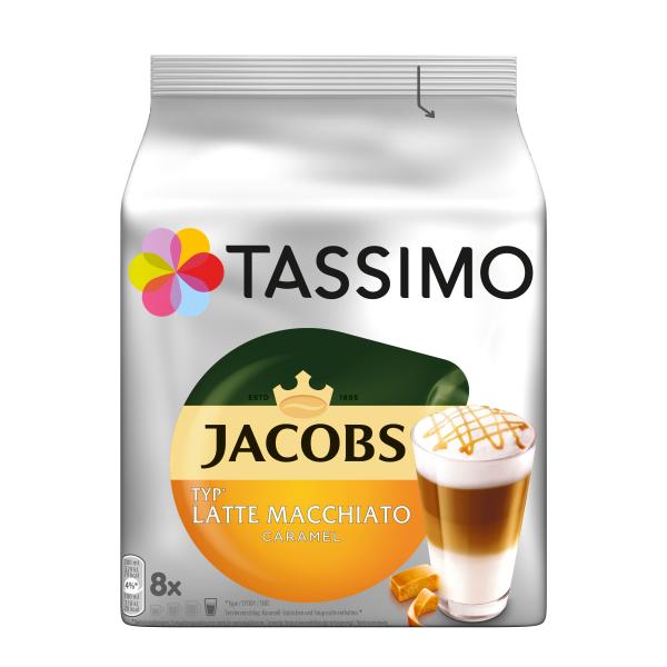 Tassimo Kapseln Jacobs Latte Macchiato Caramel, 5 x 8 Kaffeekapseln  