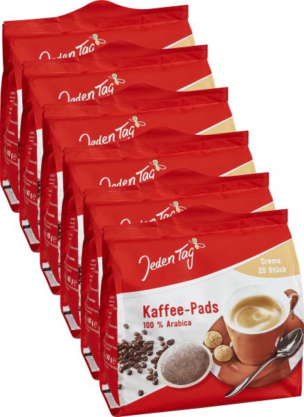 Jeden Tag Kaffee-Pads crema 6 x 20 Pads