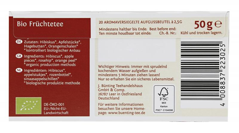 Bünting Tee Bio Früchtetee