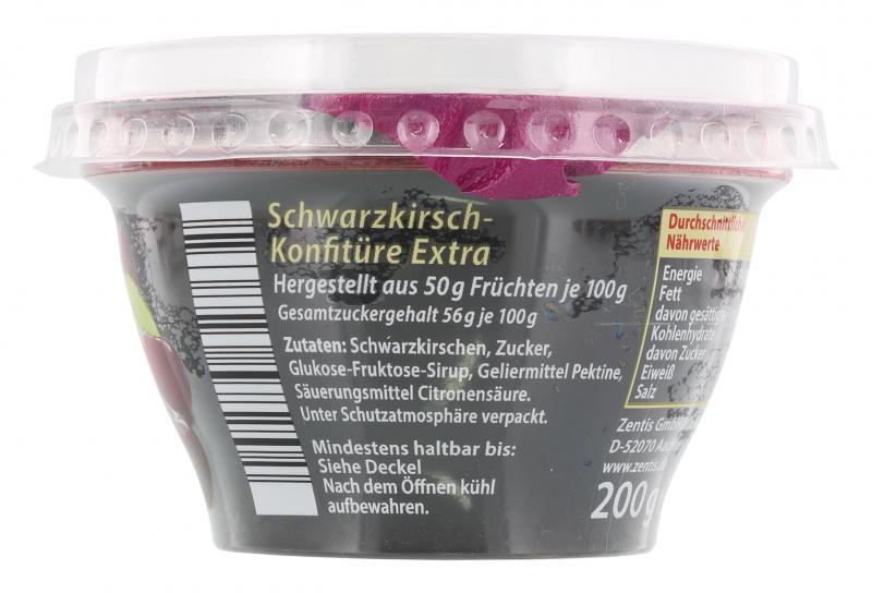 Frühstücks-Konfitüre die Echte Extra Schwarzkirsche