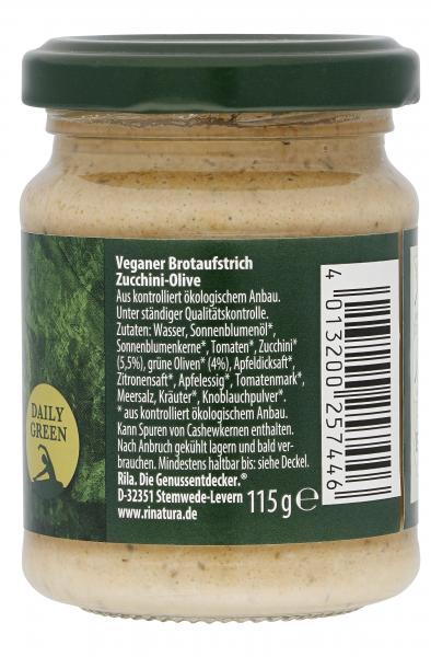 Rinatura Bio Daily Green Brotaufstrich Zucchini-Olive
