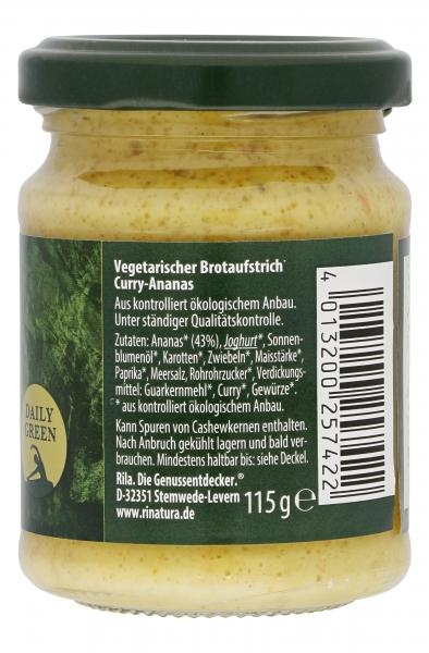 Rinatura Bio Daily Green Brotaufstrich Curry-Ananas