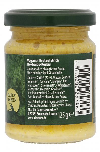 Rinatura Bio Daily Green Brotaufstrich Hokkaido Kürbis 