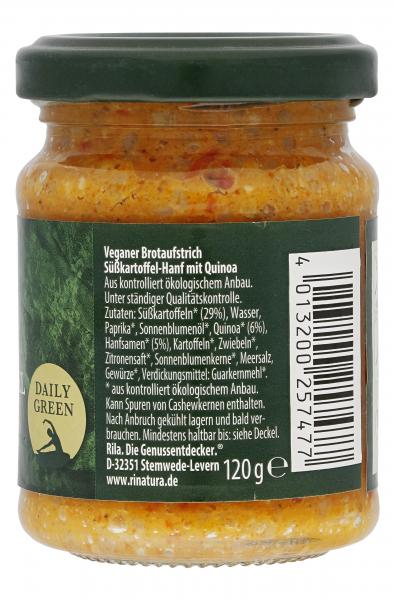 Rinatura Bio Daily Green Brotaufstrich Quinoa Hanf