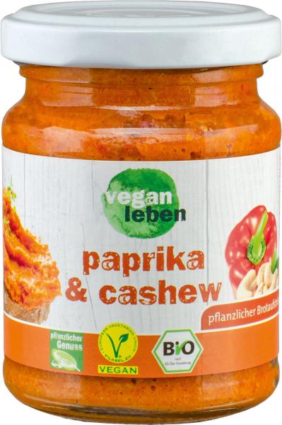 Vegan leben Brotaufstrich Paprika & Cashew