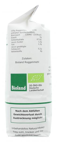 Mühle Erks Bioland Roggenmehl Typ 1150