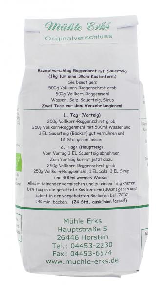 Mühle Erks Bioland Vollkorn Roggenschrot grob
