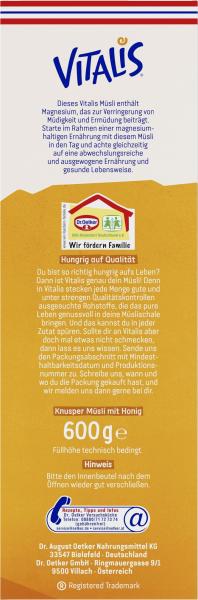 Dr. Oetker Vitalis Knusper Honeys Müsli