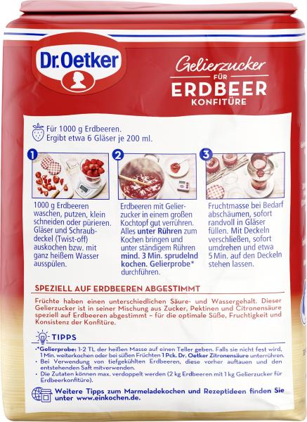 Dr. Oetker Gelierzucker für Erdbeer Konfitüre