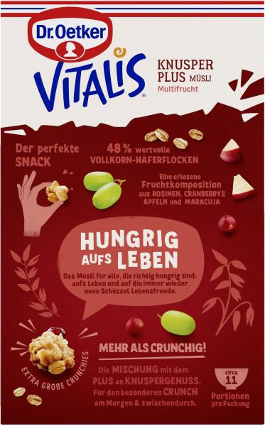 Dr. Oetker Vitalis Knusper Plus Müsli Multifrucht
