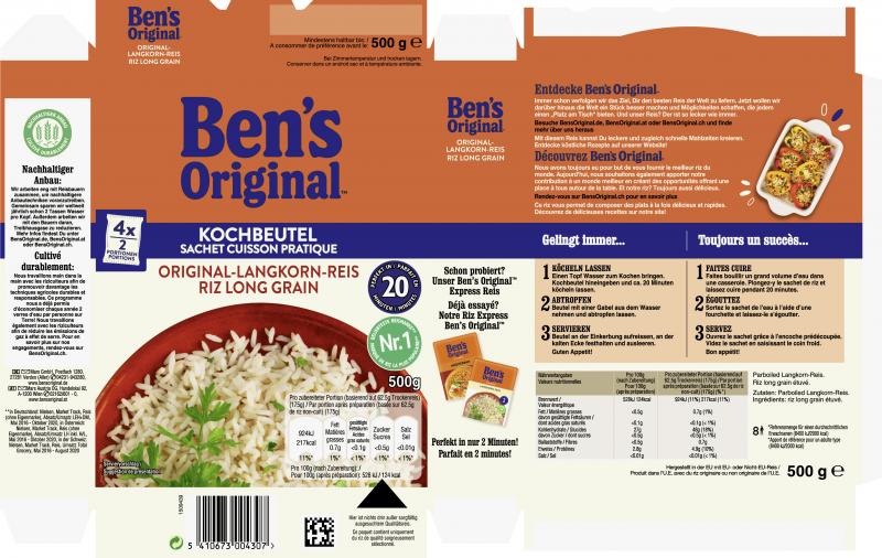 Ben's Original Original-Langkorn-Reis 20 Minuten