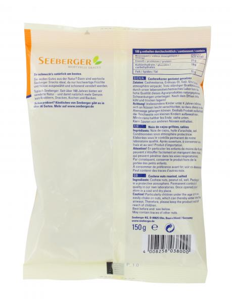 Seeberger Cashewkerne geröstet & gesalzen