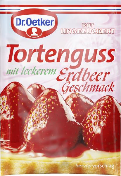 Dr. Oetker Tortenguss rot ungezuckert Erdbeer Geschmack