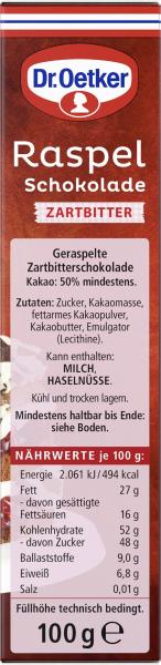 Dr. Oetker Raspel Schokolade Zartbitter