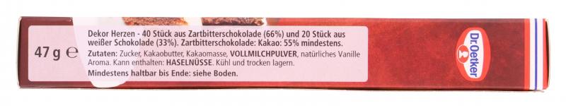 Dr. Oetker Schoko Dekor Herzen Zartbitter & Weiß
