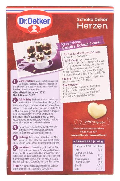 Dr. Oetker Schoko Dekor Herzen Zartbitter & Weiß