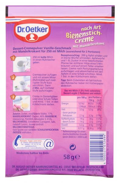 Dr. Oetker nach Art Bienenstich-Creme mit Mandelkrokant
