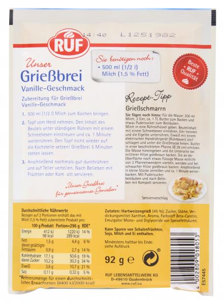 Ruf Grießbrei Vanille