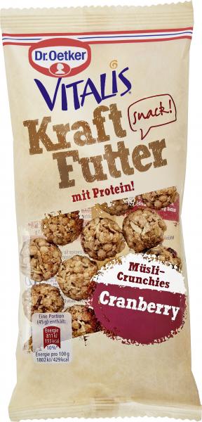 Dr. Oetker Vitalis Kraftfutter Müsli-Snack Extra crunchy Cranberry