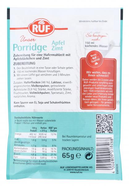 Ruf Porridge Apfel Zimt