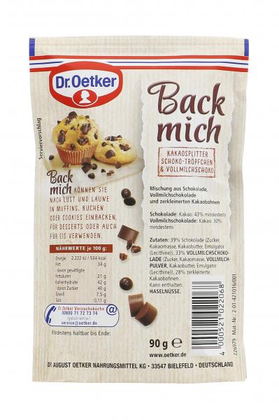 Dr. Oetker Back Mich Kakaosplitter Schoko-Tröpfchen & Vollmilchschoko