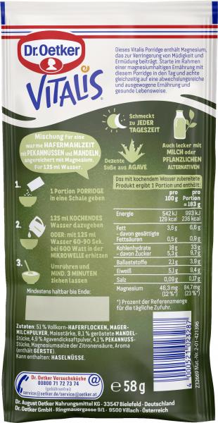 Dr. Oetker Vitalis Porridge Pekannuss-Mandel