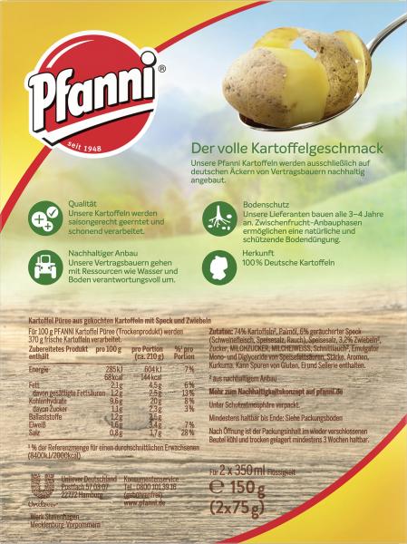 Pfanni Kartoffel-Püree mit Räucherspeck und Zwiebeln