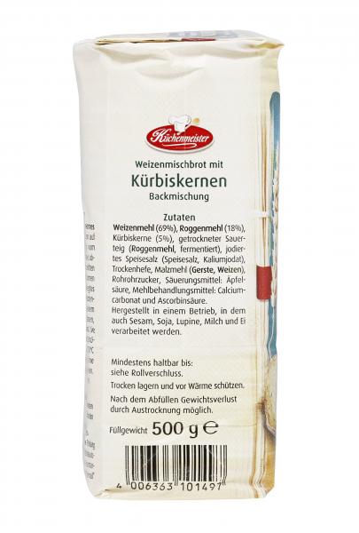 Küchenmeister Backmischung Brot mit Kürbiskernen