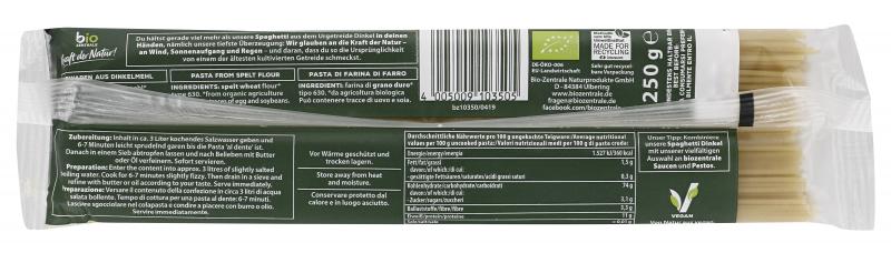 Biozentrale Dinkel Spaghetti
