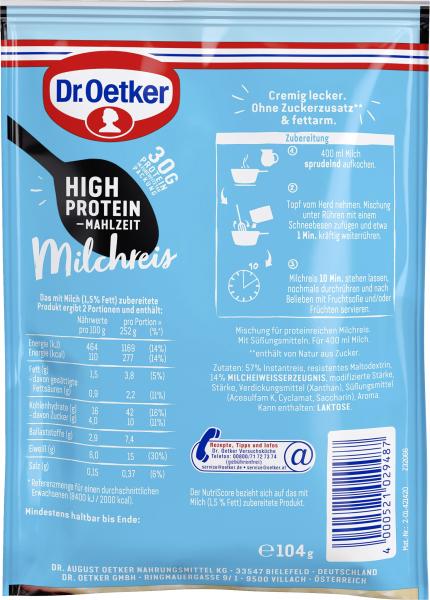 Dr. Oetker Süße Mahlzeit High Protein Milchreis