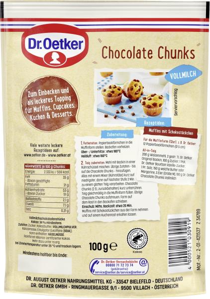 Dr. Oetker Chocolate Chunks Vollmilch
